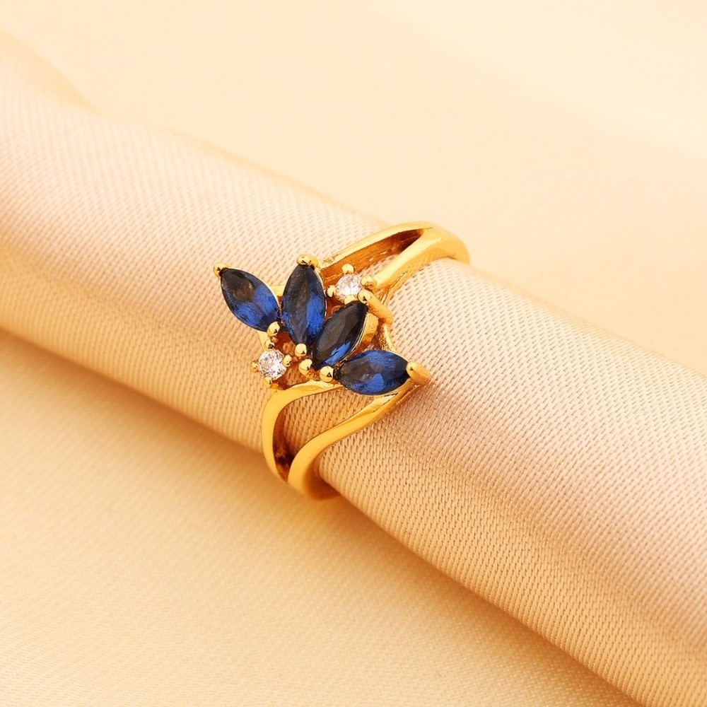 Blue Sapphire Crystal 24K Gold Filled #8